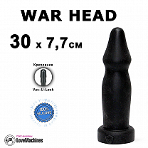 Фаллоимитатор WAR HEAD 30 см чёрный Vac-U-Lock силикон